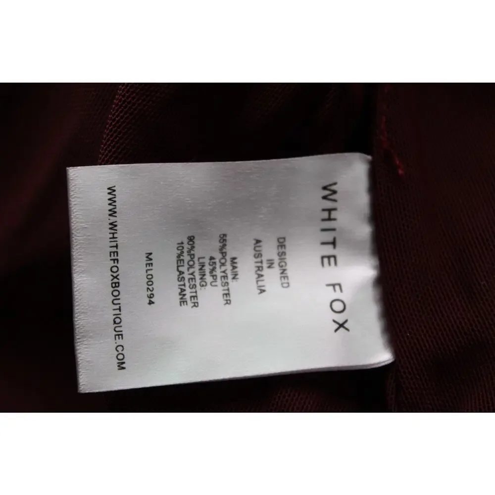 White Fox Well Behaved bustier vegan leather tube top gathered burgundy XS - Picture 7 of 10